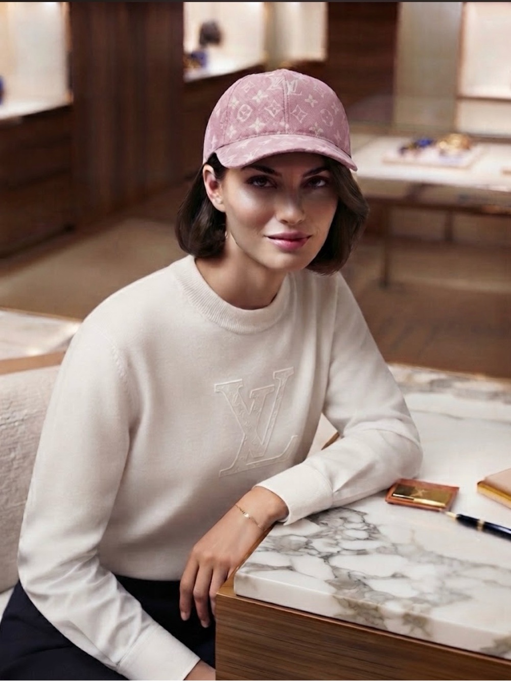 Pink Monogram Baseball Cap NWT - Picture 2 of 12